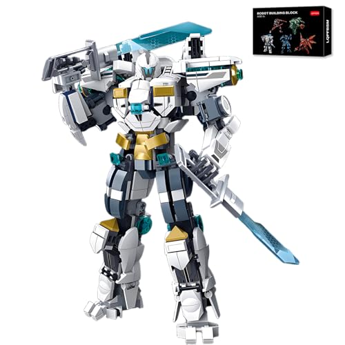 LQPFBSM Ice Warrior Mech Building Blocks Sets Transforming Mech Robot Building Kits Mech Action Figures Model Toys Gift for Adults Kids Teens 561 PCS