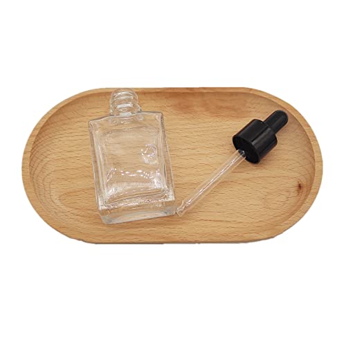 Pimyrcyi 12Pcs 1 Oz Small Empty Essential Oil Drop Bottle 30Ml Square Essence Glass Dropper Bottles Lab Dropping Serum Container (Clear) #TOP4