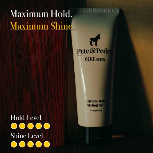 Pete & Pedro Gelous - Extreme Hold Styling Hair Gel For Men | Super Strong Hold And High Shine | Gel/Paste Hybrid Provides Slick Wet Hair Look | As Seen On Shark Tank, 7 Oz. #TOP2