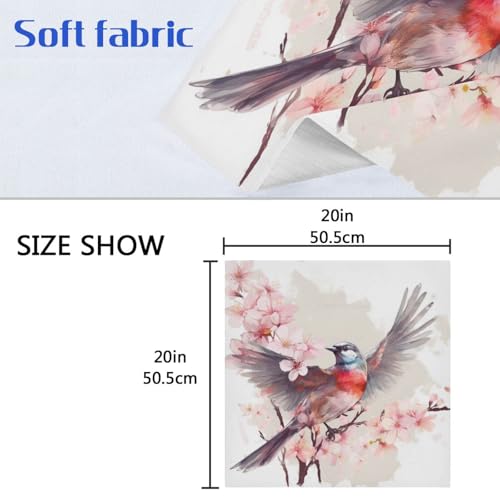 Servilletas de tela con diseño de aves y flores x6 miniatura 6