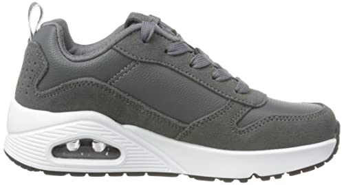 Skechers Skechers Boy's 403677l Char Sneaker, Charcoal Suede Synthetic Gray Trim, 9.5