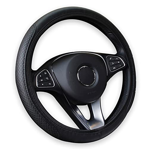 Car Steering Wheel Cover, Steering Wheel Cover For Men And Women, 15 Inch Microfiber Leather Car Steering Wheel Cover, Pu Leather Car Steering Wheel Cover Fit For Most Cars, Suvs, Trucks (Black) #TOP16