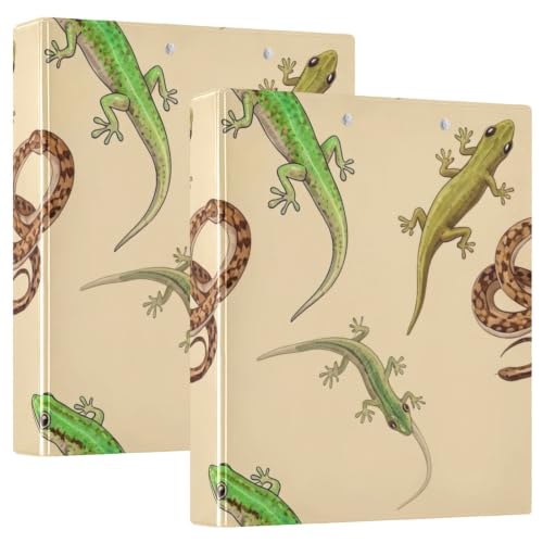 Classeur imprimé reptiles verts pour ranger vos documents de bureau