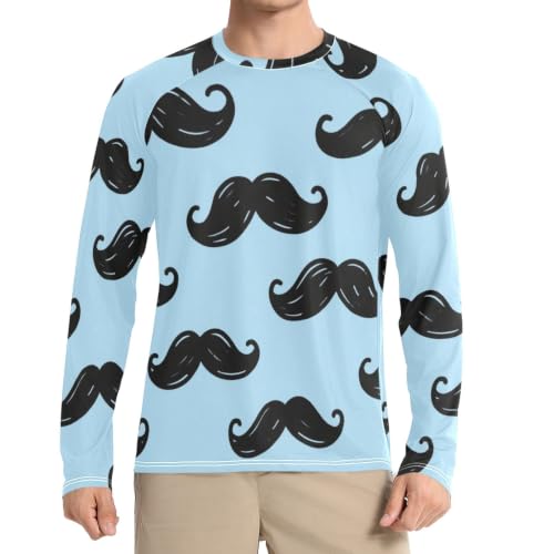 Camiseta solar manga larga azul de hombre para senderismo y actividades al aire libre
