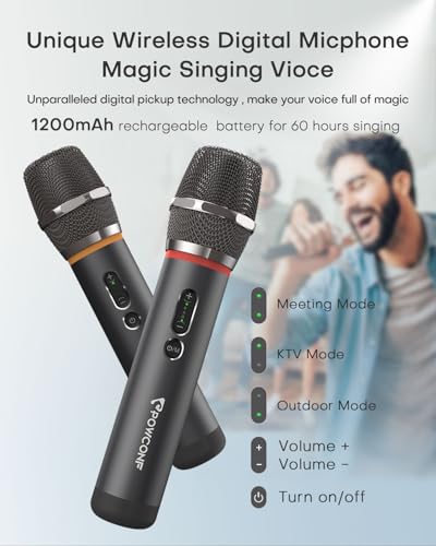 Powconf SP2000 Karaoke Machine With 2 Microphones, 2.1 Channels, Subwoofer, Home Theater Audio Sound Bar For Smart Tv thumb #3
