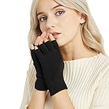 NOVAWO Cashmere Blend Fingerless Gloves Warm Arm Warmers Unisex Typing Gloves