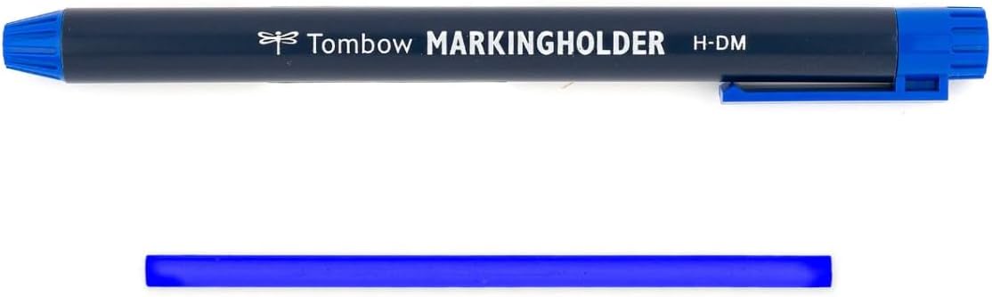 Tombow: Industrial Multi-Purpose Wax Crayon/Lumber Crayon - Refillable Pen Style Body - Multi Surface Application - Marking Holder - Blue - with Refill