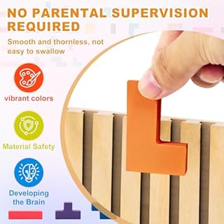 Oppvoci Wooden Montessori Russian Blocks Puzzle – 3D Stacking Toy for 3-6 Year Olds Toddlers Educational Gift & Brain Teaser for Critical Thinking Montessori Brain Blocks for Boys & Girls (Classic)