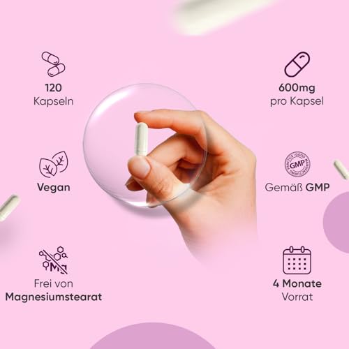 Hyaluron Kapseln - 600mg pro Kapsel - 120 vegane Hyaluronic Acid Capsules - 4 Monate Vorrat - Molekülgröße (500-700 KDA) - Hyaluronsäure Kapseln - Frei von Magnesiumstearat - WeightWorld