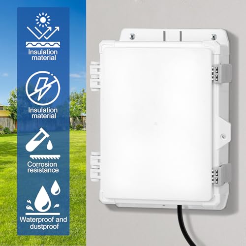 JUEDIFX Outdoor Waterproof Electrical Junction Box Weatherproof IP65 ABS Plastic Enclosure with Preset Holes Switch Router Project Box with Mounting Panel Hinged Cover (8.7"x5.3"x3") by JUEDIFX - Image 2