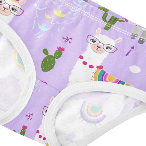Florals Toddler Underwear Custom 2t Cotton Cute Panties Girl Cute Cartoon Llamas Cactus Purple Kids Undies Briefs4