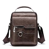 ❤【Très Bon Cadeau pour Homme: Sac Bandoulière est un super cadeau pour votre petit ami, mari, père et fils.Sac à Bandoulère est un cadeau idéal pour un anniversaire, un anniversaire, une fête de la Saint-Valentin, la fête des Pères, Noël.Sacoche Homme Cuir Sac Bandouliere Véritable Pochette Homme Bandoulière Sacs Business Vintage Casual Tote Sling Sac à Main Business avec Bandoulière Réglable pour Travel Work everyday.
