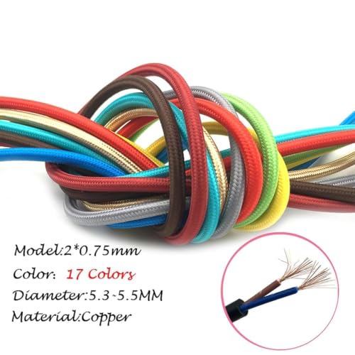 Cables flexibles con aislamiento textil amarillo y cordón trenzado de 3m 3