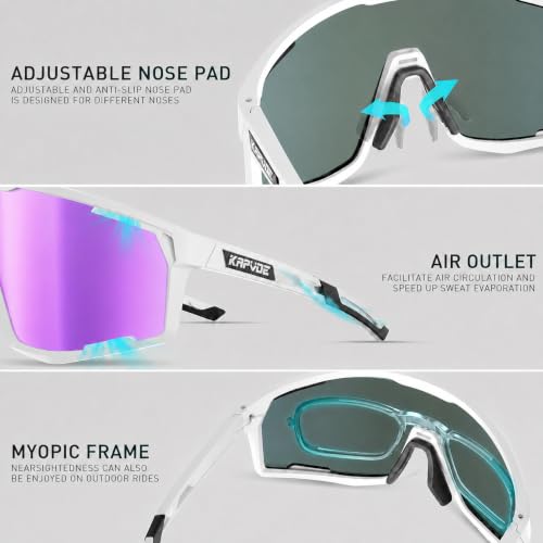 KAPVOE Baseball Glasses Polarized Cycling Glasses for Men Women Sports Sunglasses UV400 Protection for Running MTB Golf K180 — view 4