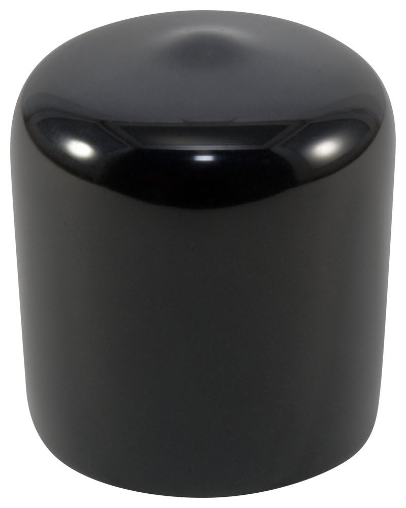 Caplugs VC1062-16 VC Series – Round Vinyl Cap, 48 Pack, Black Plastic, 1.062
