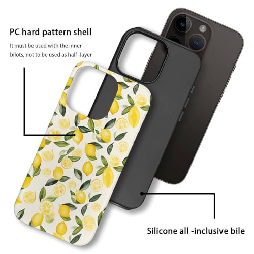 Coque iPhone 13 Pro Max motifs citrons aquarelle antichoc 2 couches