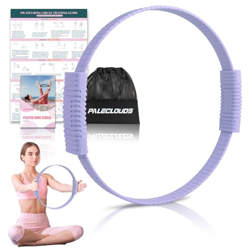 Pilates Ring Set, Pilates Essential Kit mit Magic Circle, 3 Pilates bänder, Miniball, Trainingsposter & Tragbarer Tasche, Pilates Ring Übungen für Core-Training für Frauen