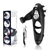 Can Opener Manual 8 in 1 Multifunctional Smooth Edge Can Openers Prime for Seniors with Arthritis Swing Away Can Opener with A Corkscrew Wine Openers The Latest Kitchen aid Utensils Accessories (Black