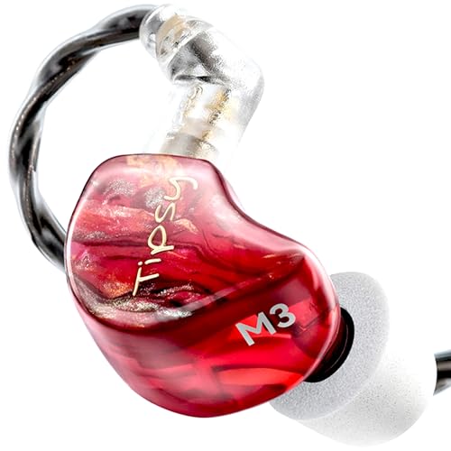 Image of Tipsy M3 Professional IEM for Musicians, 2BA + 1DD Drivers, 36dB PNC, IPX5, Acoustic-Runway Technology, Skin-Friendly Resin, Detachable 0.78mm 2-pin Cable(No Mic, Red)