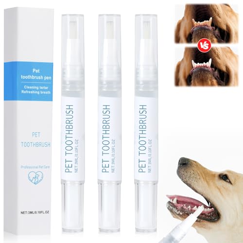 Traboto Pennino per spazzolino da denti per animali domestici, 3 pezzi, per la pulizia dei denti, per animali domestici