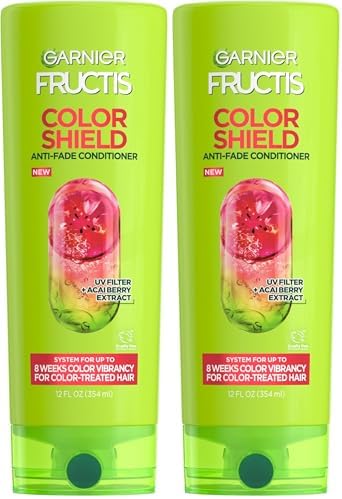 Garnier Fructis Conditioner, Color Shield, 12 Fl Oz | Anti-Fade | For Color-Treated Hair | Pack of 2