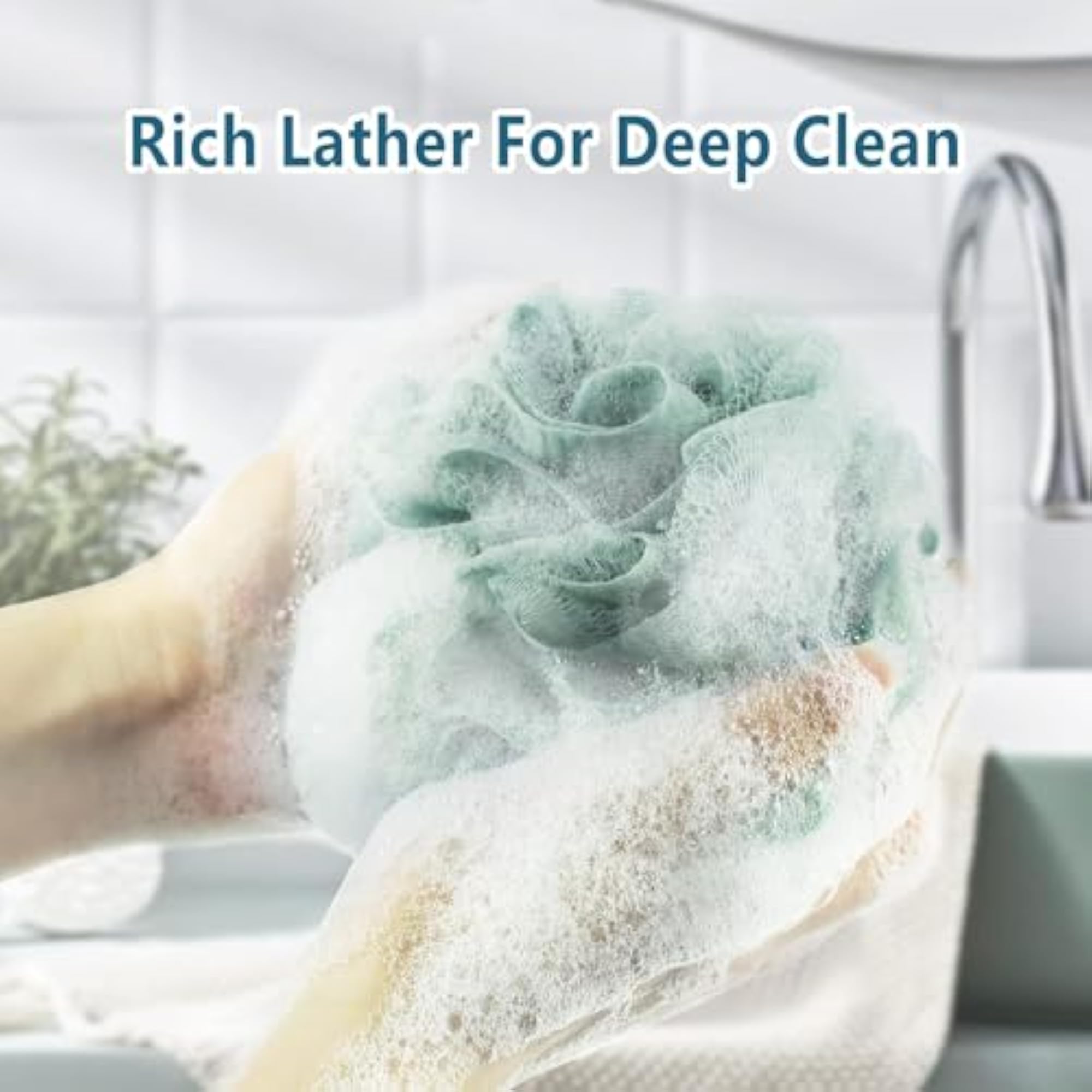 Loofah for Bathing & Scalp Massager Shampoo Cleansing Brush Combo
