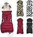 Etechydra Winter Hundejacke with Abnehmbarem Hut, Hundemantel Wasserdicht Reflektierend Hund Mantel Warme Hoodie Fleece Welpenmantel, Jacken für Kleine Mittlerer Große Hunde, Rot, M