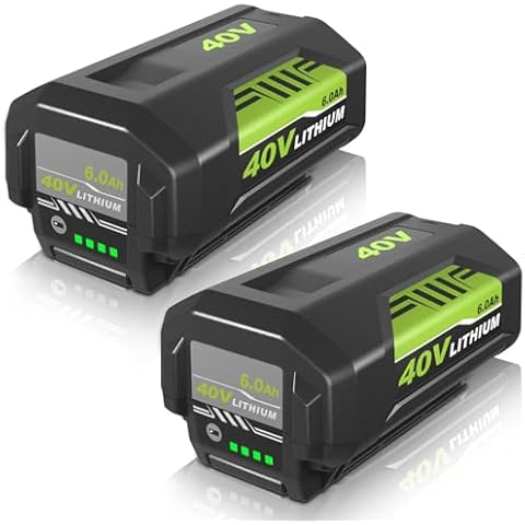 2Packs 40v 6.0Ah Replacement for Ryobi 40V Battery Lithium Compatible with Ryobi 40 Volt Battery OP4040 OP40401 OP4026 OP40261 OP4050 OP40201 OP40601 Replace for Ryobi Battery 40V Power Tools (Green) Cover