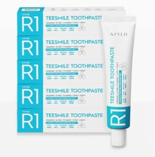 R1 Teesmile Toothpaste Propolis 600mg Hydroxyapatite (50g 5pcs (Travel Size))