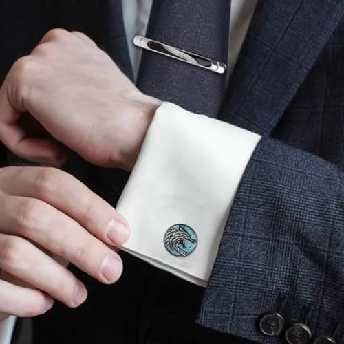 Mancuernillas para hombre en plata 925 con turquesa miniatura 5