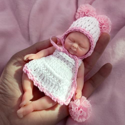 Muñeca mini silicona 4.5 pulgadas con accesorios miniatura 6