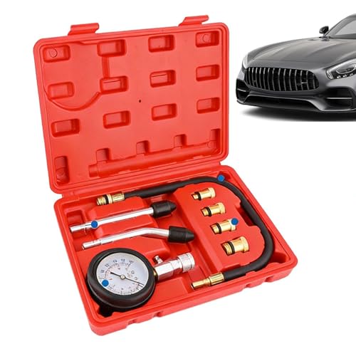 Kit de testeur de compression - Compteur portable précis - Outil de Mesure de Pression de Cylindre pour Voiture | Pour voiture, camion, véhicule, automobile, berline, SUV, pick-up, garage domestique