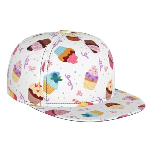 OAZCVBNN Casquette de baseball avec imprimé cupcakes - Pour sports de plein air, voyage, vacances d'été - Confort tout au long de la journée - Noir