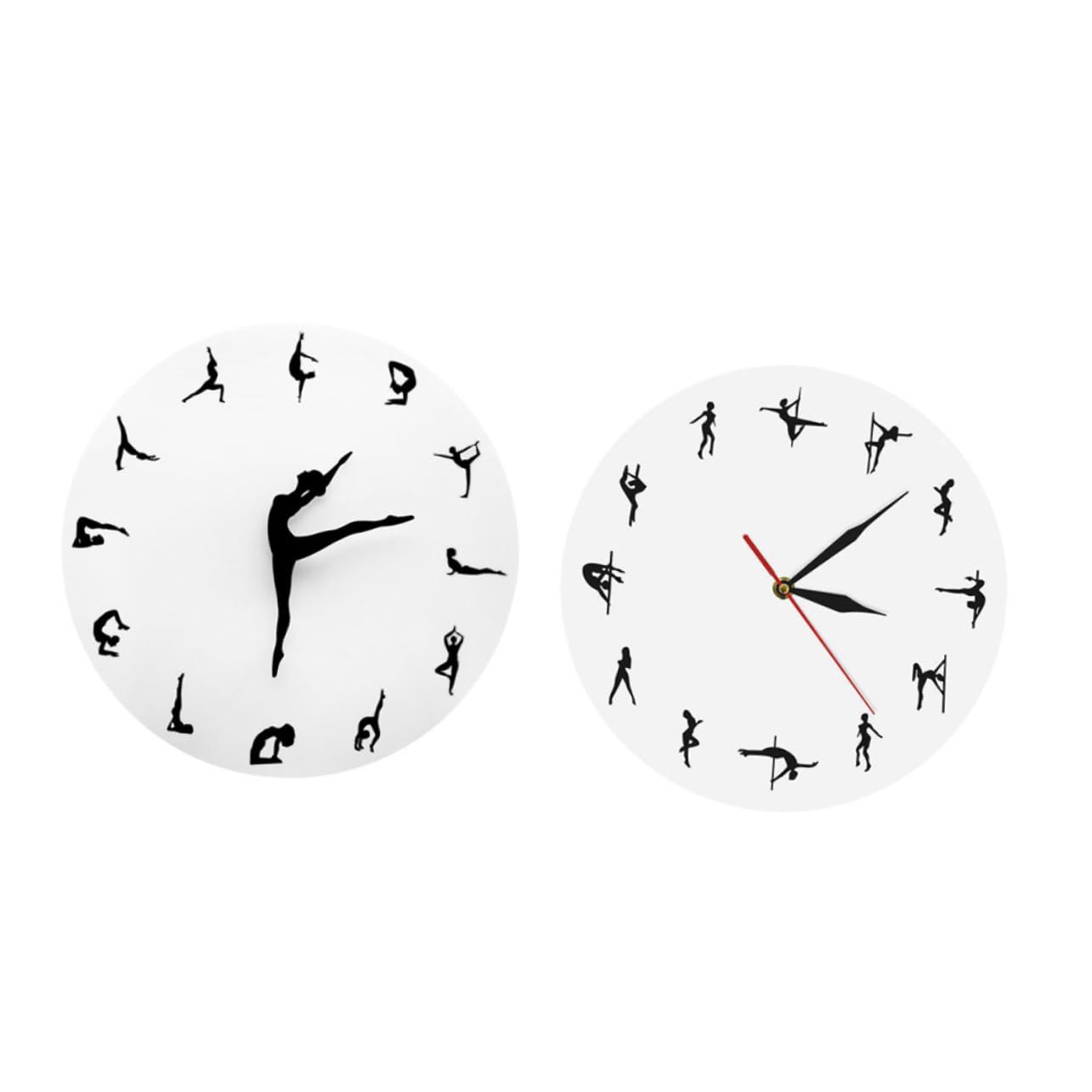 SOIMISS Horloge Murale Décorative Style Simple et Chic en Acrylique Aiguilles Silencieuses Facile à Suspendre Couleur Noir ou Blanc pour Chambre ou Bureau