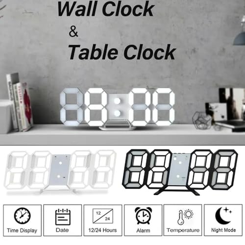 Reloj de pared digital LED con modo nocturno para evitar reflejos 8