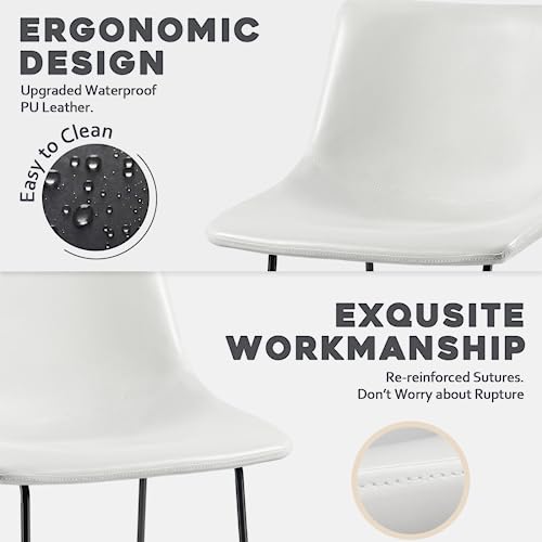 Image of Waleaf 26 Inch Counter Height Bar Stools Set of 2, Faux Leather Bar Chairs