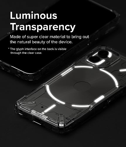 Ringke Fusion-X Compatible with Nothing Phone (2) Case, [Anti-Scratch] Clear Hard Back Heavy Duty Shockproof Bumper Phone Cover - Smoke Black