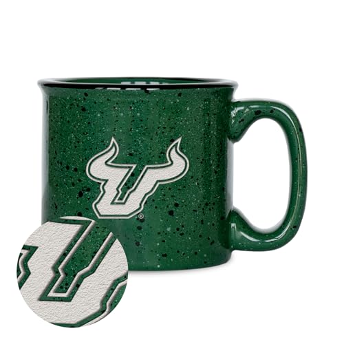 Rico Industries NCAA South Florida Bulls - USF Speckle 12oz Laser Engraved Campfire Mug