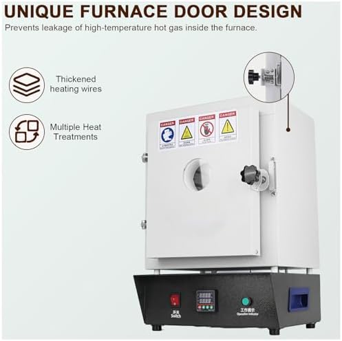 Electric Kiln Furnace 1150℃ for Jewelry Casting and Metal Melting, 20x15x15 cm Muffle Lab Furnace for Ceramics and Jewelry Treatment, Closed Burnout Furnace