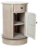 SAFAVIEH Home Collection – Tabitha Grey Round Swivel Storage End Table, Farmhouse Accent Table with Drawer & Cabinet, Fully Assembled (AMH5712A)