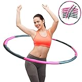 [page_title]-ZOORE Einstellbar Hula Hoop, Fitness Reifen Abschnitten Sport Hula Hoop Reifen Gymnastikreifen für Fitness und Abnehmen (4 Knoten Pink + Grau)