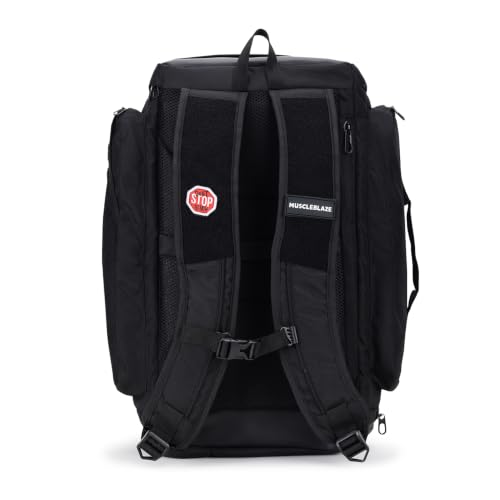 Image of MuscleBlaze Hypermove Athlete Backpack, Stealth Black, 40L | For Men and Women | Sports Bag