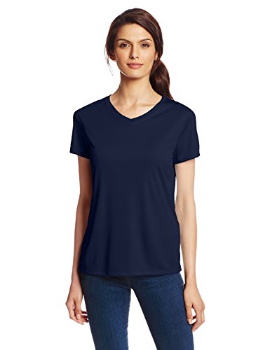 Hanes Sport Women s Cool DRI Performance V-Neck Tee,Navy,Large