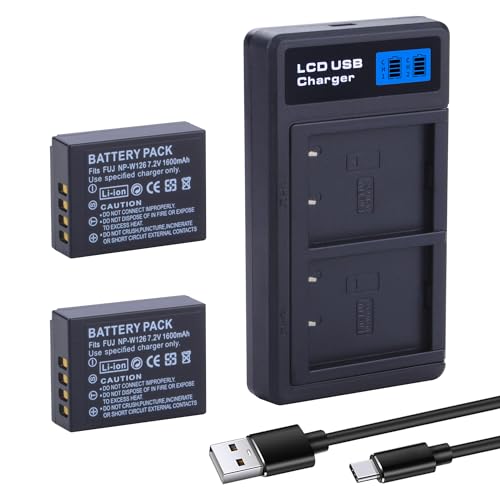 NP-W126S Battery & USB-C Charger for Fuji X-Series Cameras