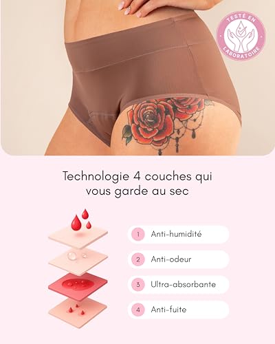 Culotte menstruelle réutilisable flux abondant protection hygiénique