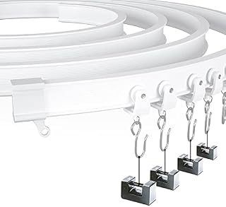 Yuzzy 5 Meters Ceiling Curtain Track, Flexible Bendable Curved Ceiling Curtain Track, Curved Curtain Rail for Shower Curtain, RV Curtain, Room Divider, Hospital Curtain Track System.