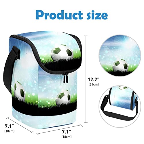 Bolsa de almuerzo de fútbol lavable y compacta con interior térmico 4