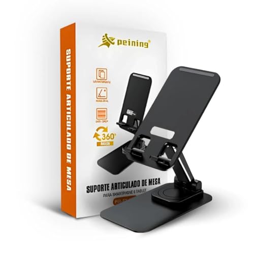 Suporte Articulado De Mesa Para Tablet E Smartphone Base Giratória de 360 graus