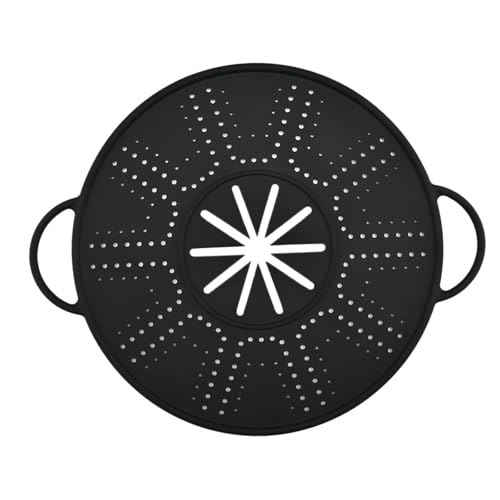 SZLIFE Couvercle anti-débordement en silicone réutilisable pour casseroles et marmites, Noir