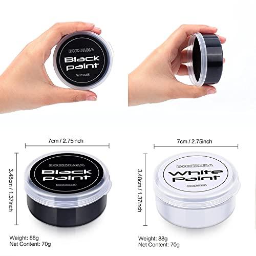Bobisuka Halloween Cosplay Sfx Makeup Black + White Face Body Paint Special Effects Makeup Kit Dress Up Non Toxic Face Painting Kits For Adult Full Coverage Face Paint Fx Make Up #TOP3